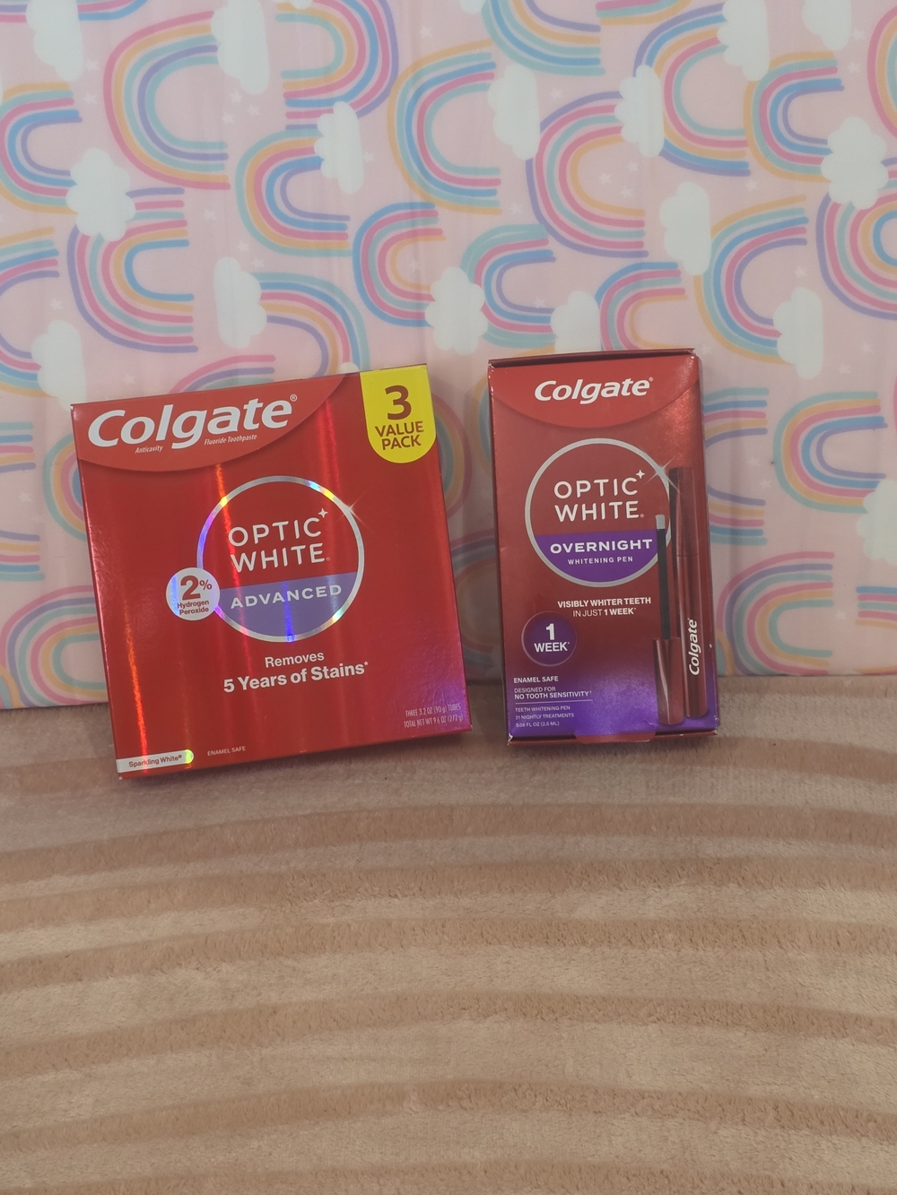 Colgate Optic White Advanced Toothpaste - 3 Pk w/FREE Teeth Whitening Pen